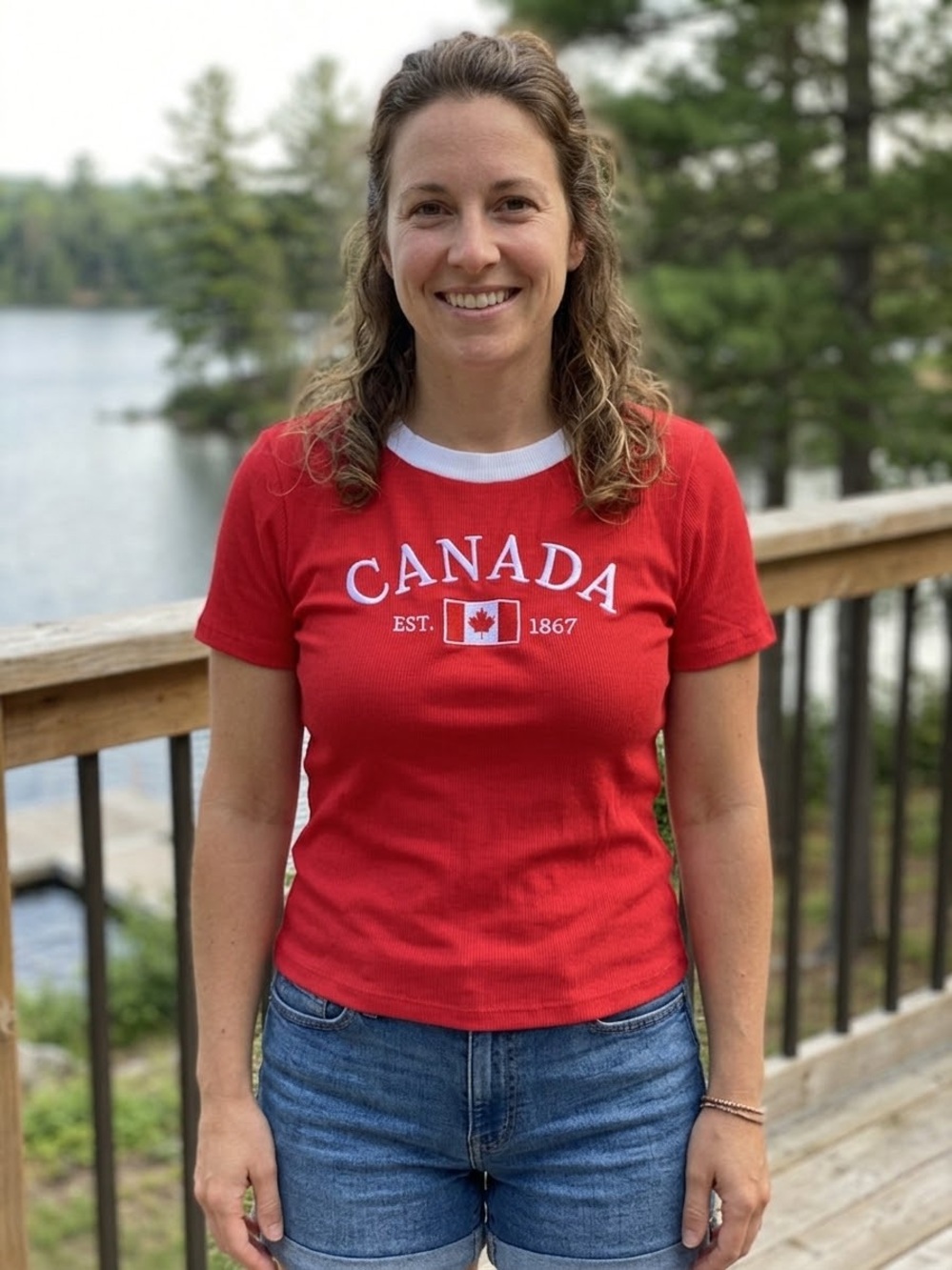 Canada Red Graphic Ringer Tee - Women's